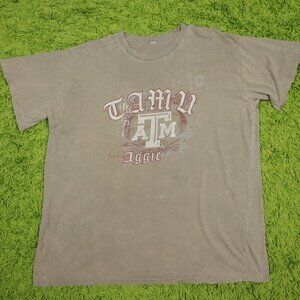 Vintage Texas A&M College Graphic Lightweight T-shirt Gray Color